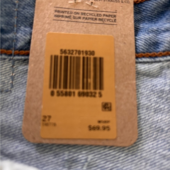 Levi's Light Blue Ripped Jean Shorts - Picture 5 of 7